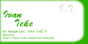 ivan teke business card